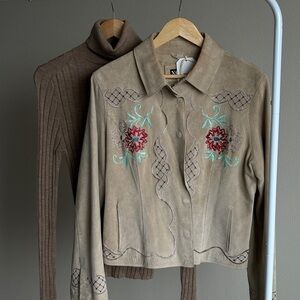 Embroidered Beige Jacket